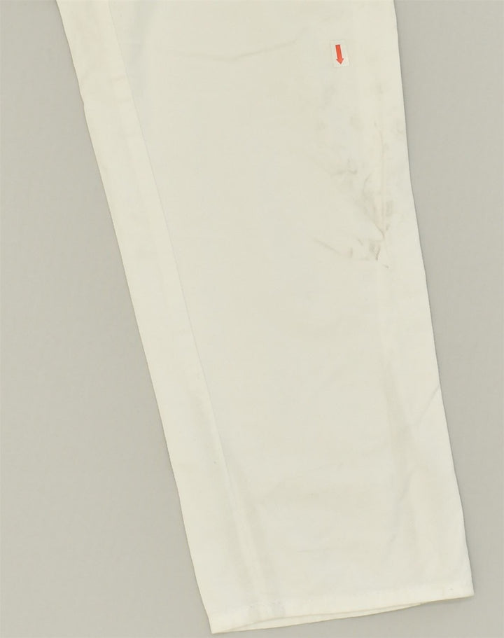 ROCCOBAROCCO Womens Slim Casual Trousers W34 L31  White Cotton | Vintage Roccobarocco | Thrift | Second-Hand Roccobarocco | Used Clothing | Messina Hembry 