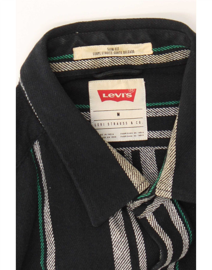 Мужская фланелевая рубашка узкого кроя Levi's среднего размера, темно-синяя клетка