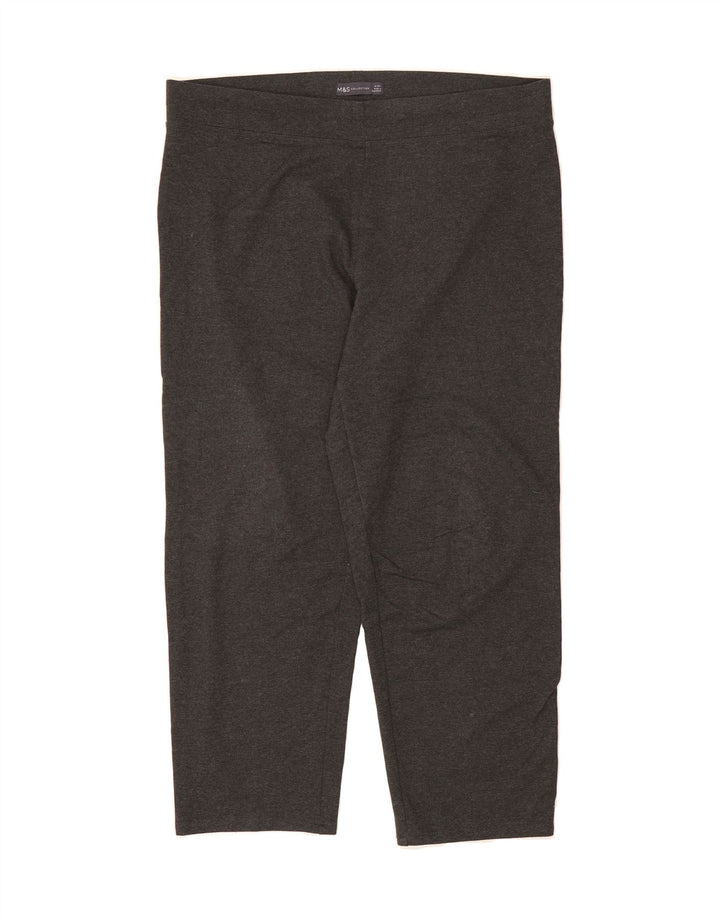 MARKS & SPENCER Womens Leggings US 18 2XL  Grey Cotton Vintage Marks & Spencer and Second-Hand Marks & Spencer from Messina Hembry 