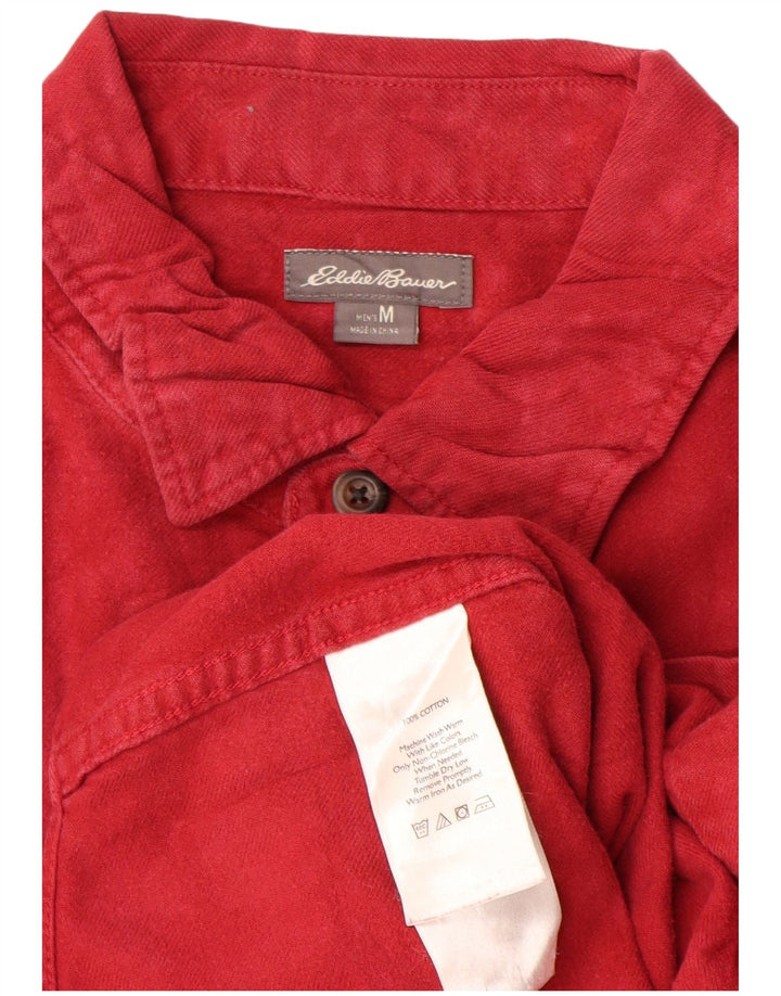 Мужская фланелевая рубашка Eddie Bauer, хлопок среднего красного цвета