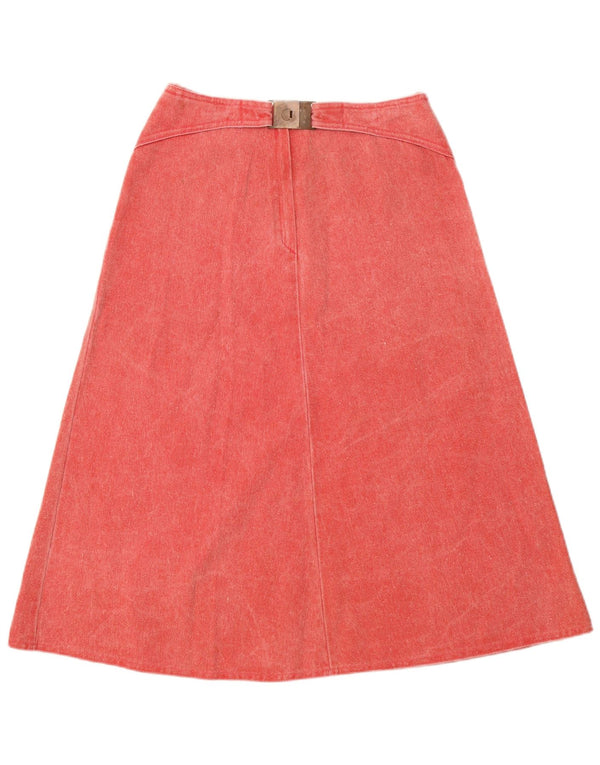 ВИНТАЖНАЯ женская джинсовая юбка с высокой талией IT 38 XS W26 Красный хлопок