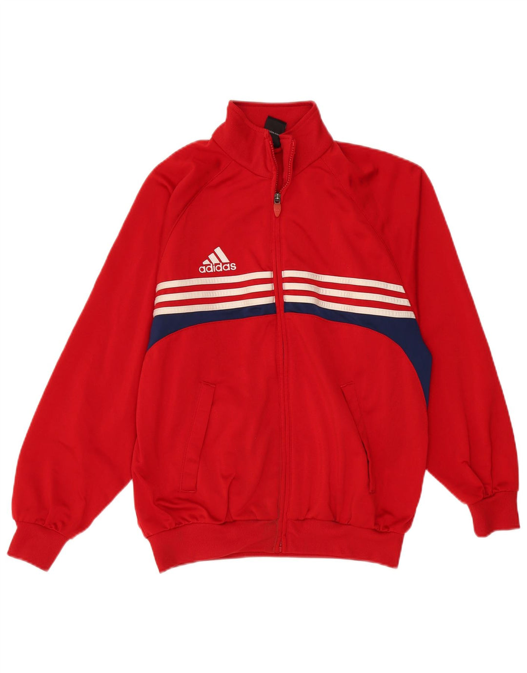 Спортивный костюм Adidas для мальчиков, верхняя куртка 13–14 лет, красный полиэстер с цветными блоками