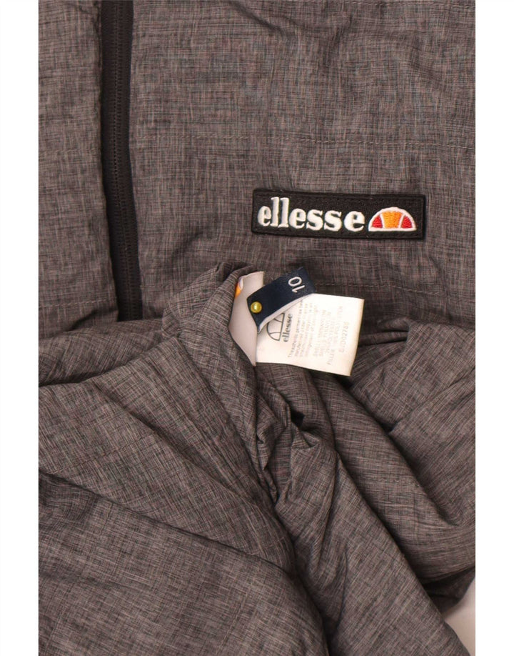 Женская двусторонняя стеганая куртка Ellesse с капюшоном UK 10, маленький серый нейлон
