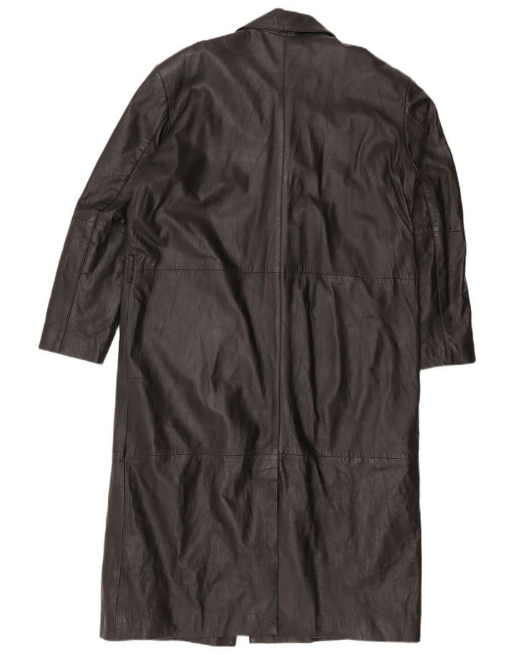 Мужское кожаное пальто EU 50, большое черное кожаное