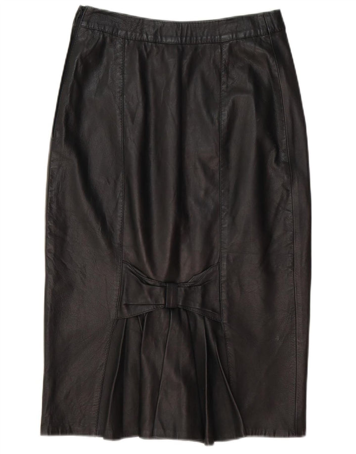 RAINBOW Womens Leather Pencil Skirt IT 44 Medium W26 Black Leather