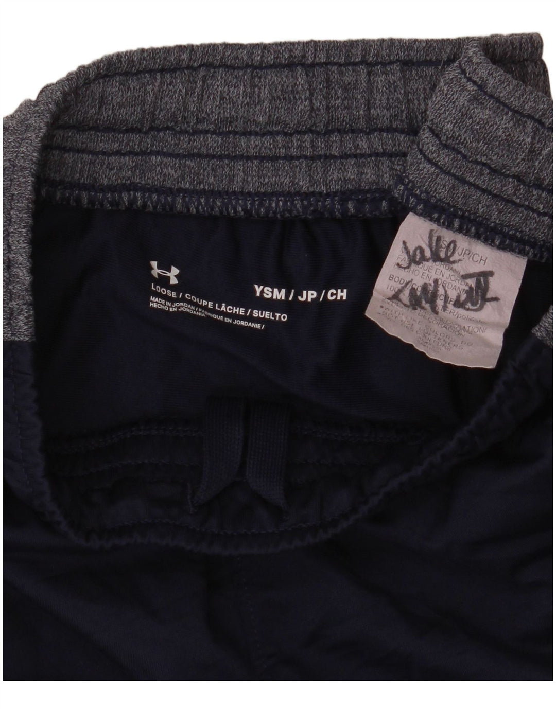 Спортивные шорты Under Armour для мальчиков 7–8 лет, маленькие, темно-синие, с цветными блоками