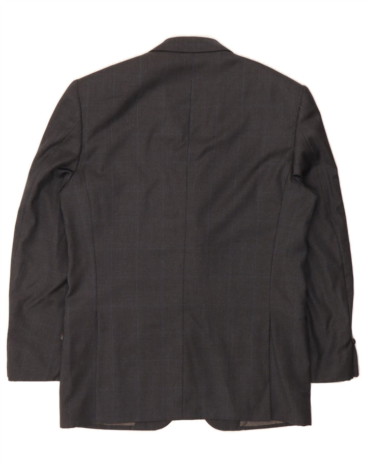 TRUSSARDI Mens Sartoria 3 Button Blazer Jacket UK 38 Medium Grey Check Vintage Trussardi and Second-Hand Trussardi from Messina Hembry 