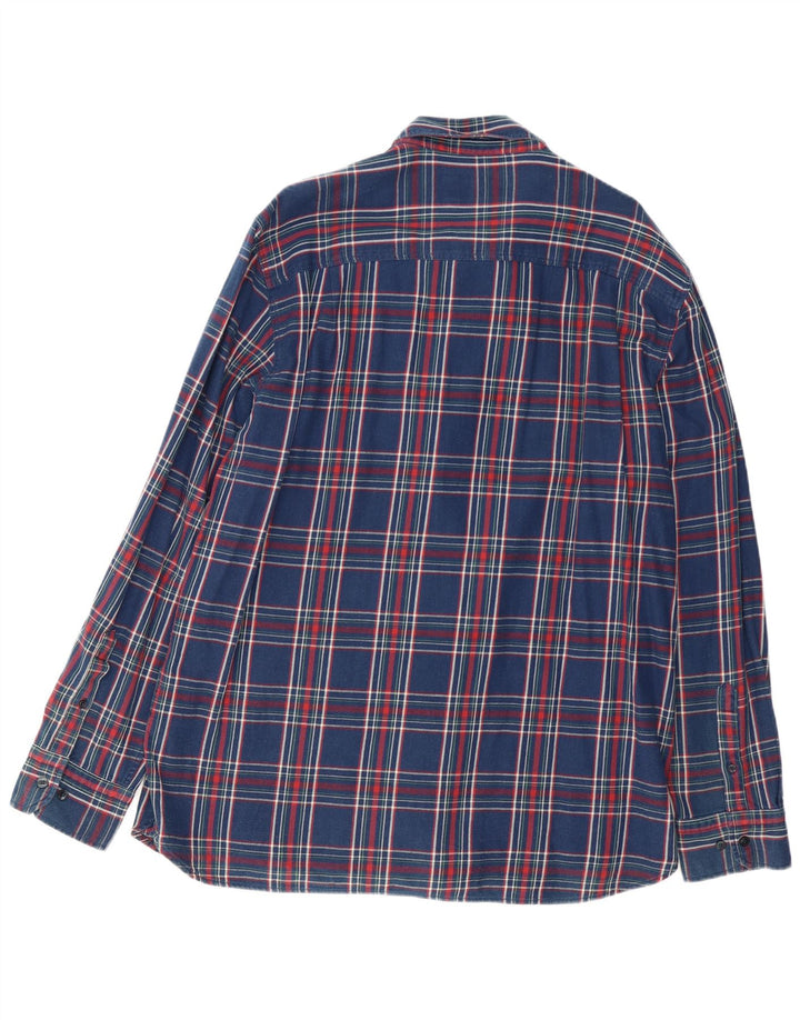 Мужская фланелевая рубашка MARLBORO CLASSICS 3XL Темно-синяя клетчатая хлопковая ткань