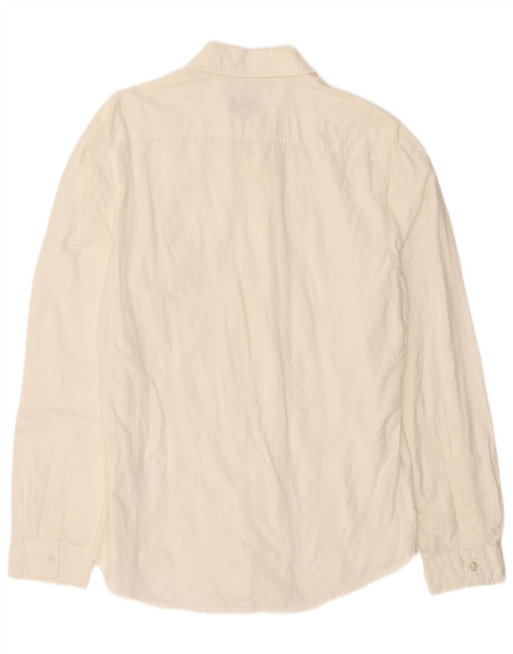 Мужская рубашка Armani Jeans среднего размера из хлопка белого цвета