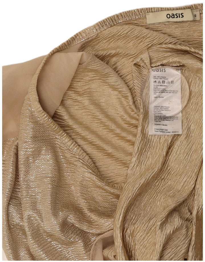 Женская удлиненная блузка большого размера OASIS, топ UK 10, маленький золотой, полиэстер
