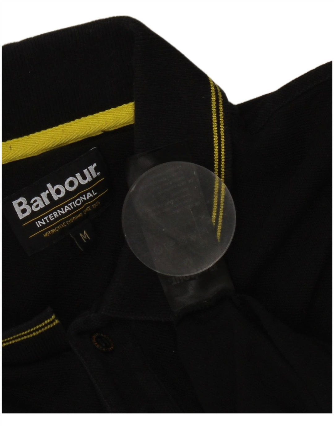 Мужская рубашка-поло Barbour из хлопка среднего черного цвета в полоску