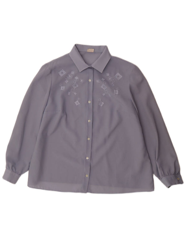 Женская блузка-рубашка Primavera Firenze IT 51 XL Синяя с геометрическим узором Polarskin