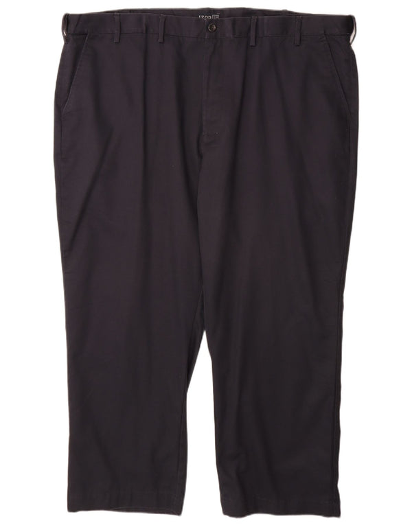 IZOD Mens Straight Chino Trousers W46 L29 Navy Blue Cotton