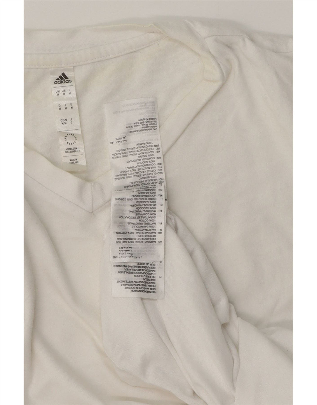 ADIDAS Мужская футболка из хлопка среднего размера белого цвета