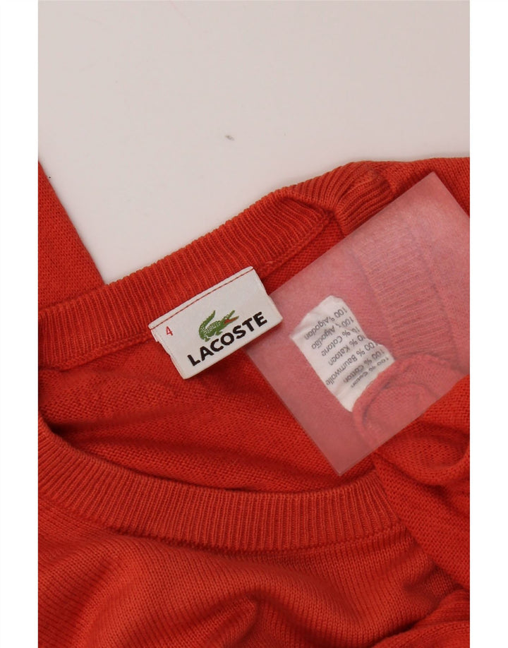 Мужской джемпер с круглым вырезом Lacoste, размер 4, хлопковый средний оранжевый