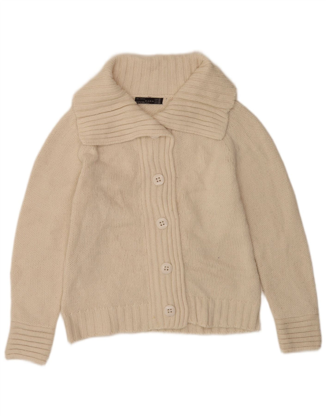 Женский кардиган Zara UK 14, средний цвет, белый акрил