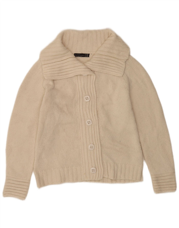 Женский кардиган Zara UK 14, средний цвет, белый акрил