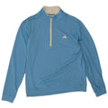 Adidas Мужской пуловер с воротником на молнии, спортивный костюм, средний синий полиэстер