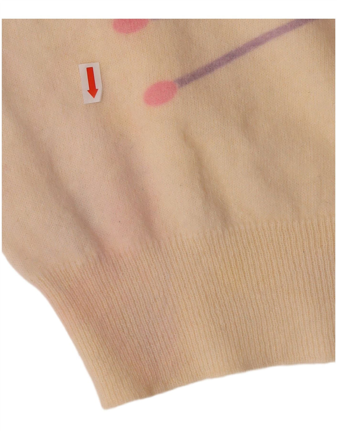 ВИНТАЖНЫЙ женский джемпер с круглым вырезом, Великобритания 16, большой кремовый белый с геометрическим узором