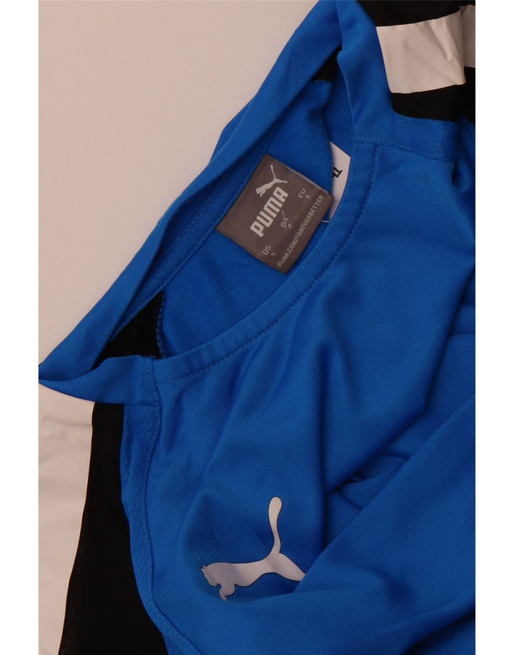 Мужской топ Puma с длинным рукавом, маленький синий, полиэстер с цветными блоками