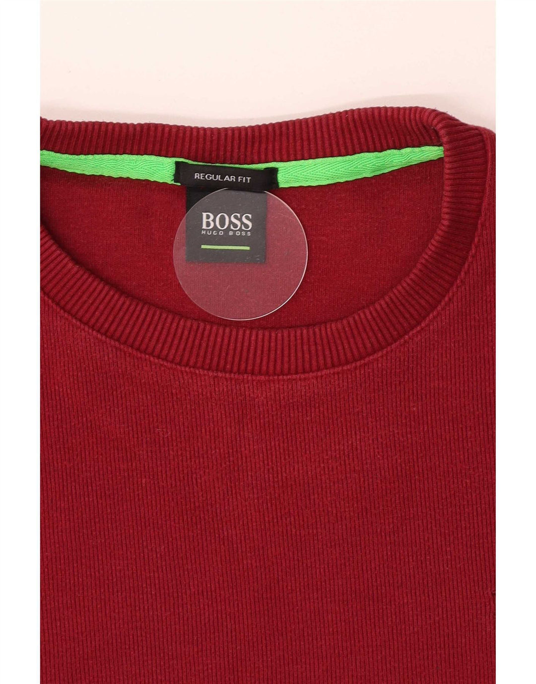 Мужской свитшот Hugo Boss стандартного кроя, большой бордовый хлопковый джемпер