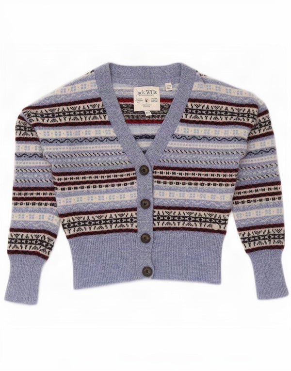 Женский укороченный кардиган Jack Wills UK 6 XS, синяя шерсть Fair Isle