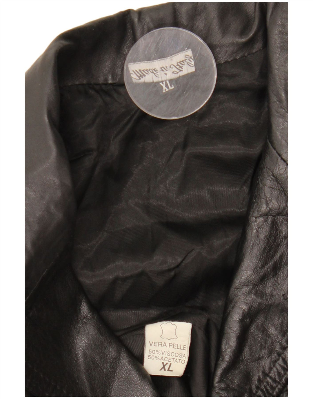 Мужская кожаная куртка VINTAGE UK 42 XL черная кожа