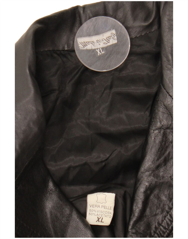 Мужская кожаная куртка VINTAGE UK 42 XL черная кожа