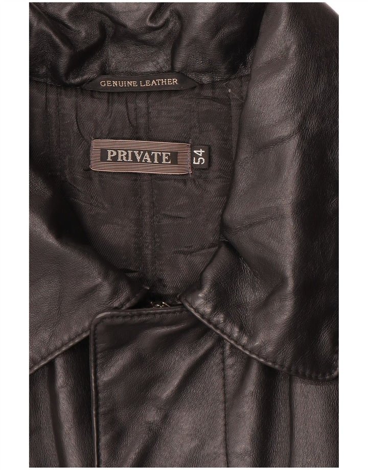 Мужская кожаная куртка Private IT 54 2XL Черная кожа