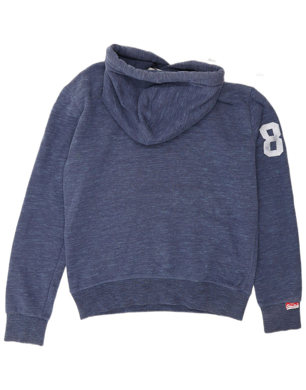 Мужской джемпер с капюшоном Superdry с рисунком, средний темно-синий, хлопковый в крапинку