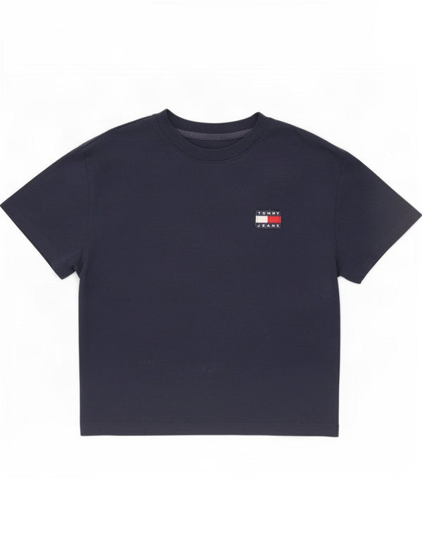 Женская футболка оверсайз Tommy Hilfiger Top UK 6 XS Темно-синий хлопок