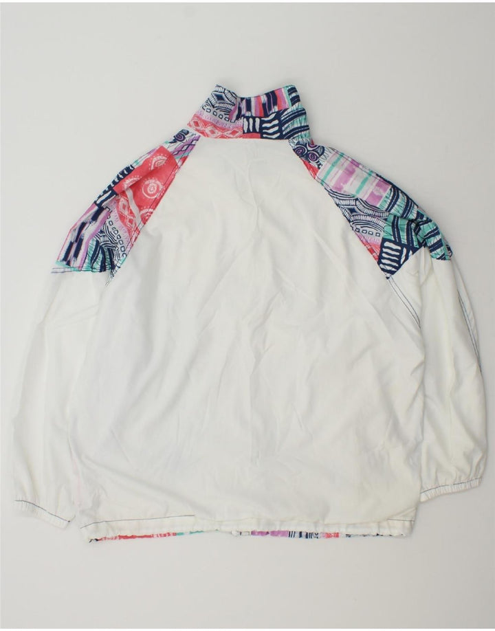 VINTAGE Womens Tracksuit Top Jacket EU 44/46 XL White Floral Polyester Vintage Vintage and Second-Hand Vintage from Messina Hembry 