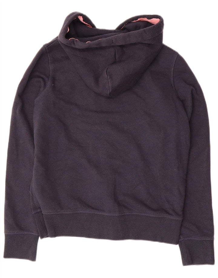 JACK WILLS Женский свитер с капюшоном на молнии с графическим рисунком, Великобритания, 8, маленький, темно-синий, хлопковый