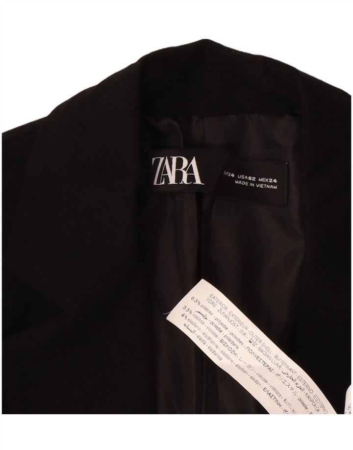 Женский пиджак на 1 пуговице Zara EU 34 2XS, черный полиэстер