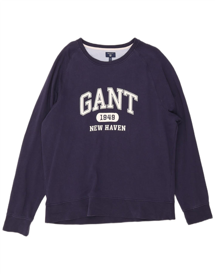 Мужской свитшот GANT New Haven с рисунком, 4XL, темно-синий, хлопок