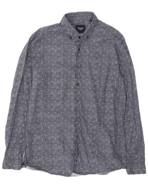 JOOP Mens Shirt XL Blue Spotted Cotton