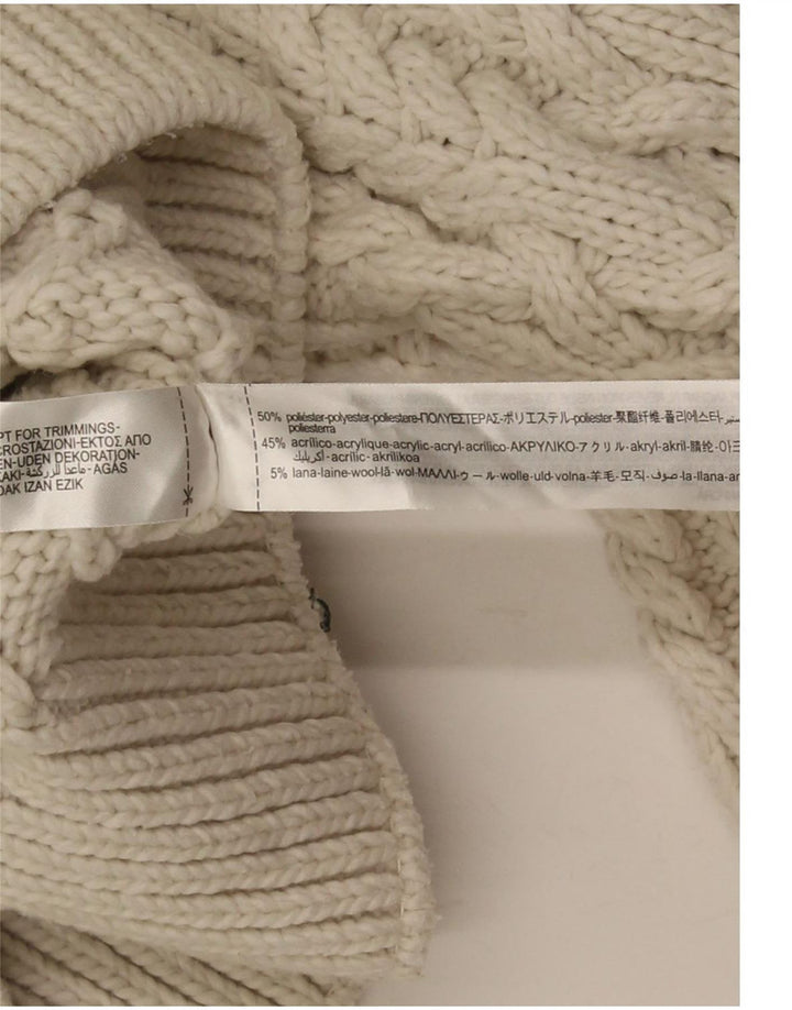 Женский укороченный джемпер с круглым вырезом Zara UK 8, маленький белый полиэстер