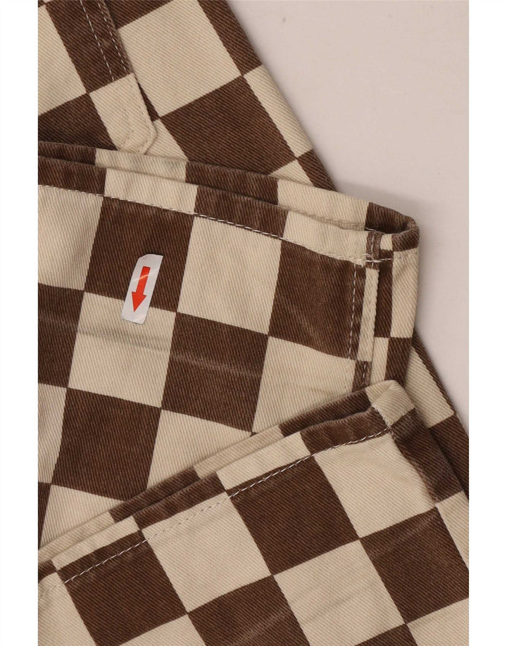 Женские прямые джинсы Pull & Bear EU 34 XS W24 L31 Коричневые с геометрическим рисунком