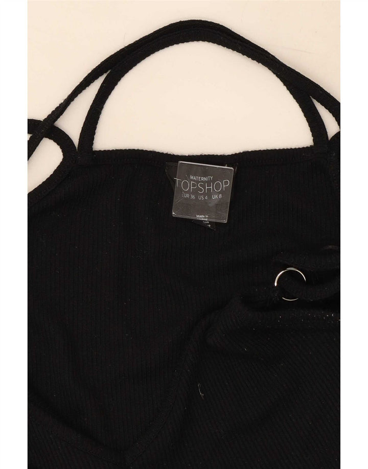 Женское платье-комбинация Topshop UK 8, маленькое черное полиэстер