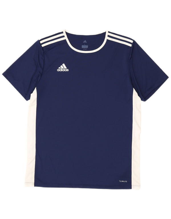 Мужская футболка Adidas Climalite, большой темно-синий полиэстер с цветными блоками
