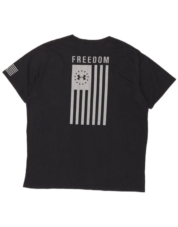 Мужская футболка с рисунком Under Armour Heat Gear, топ 3XL, черная