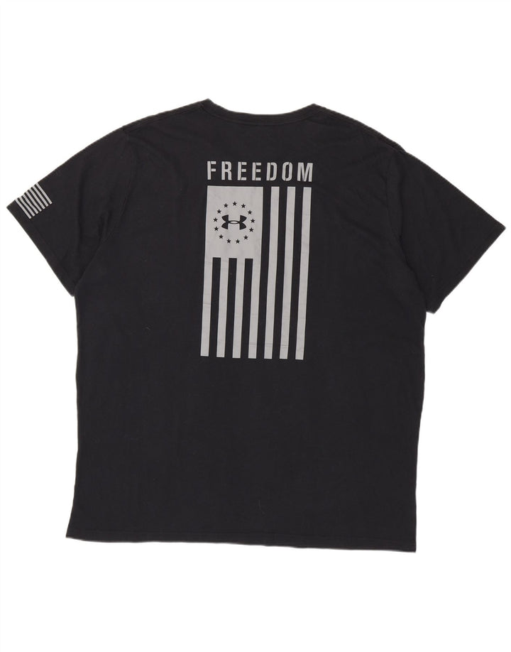 Мужская футболка с рисунком Under Armour Heat Gear, топ 3XL, черная