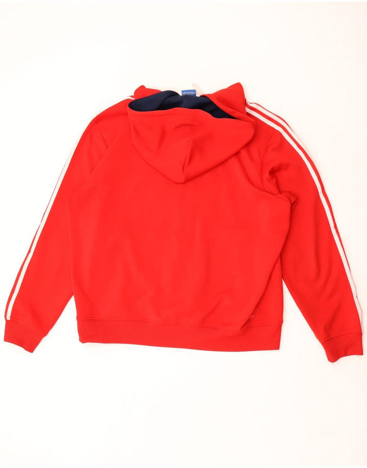 Мужской свитер с капюшоном на молнии Adidas XL, красный полиэстер