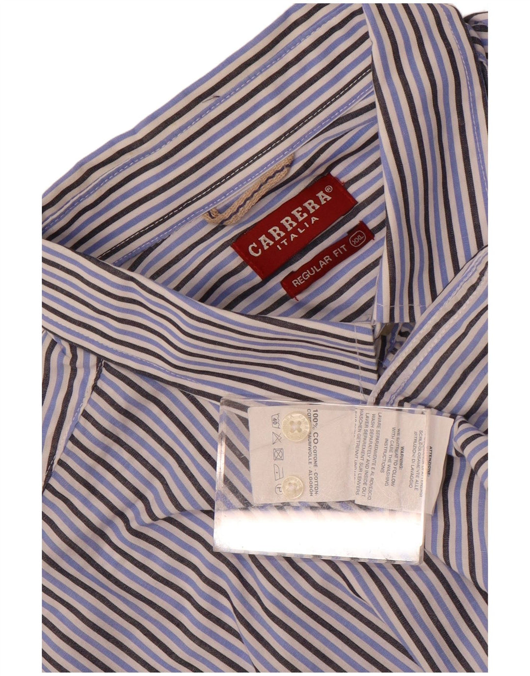 Carrera Мужская рубашка обычного кроя с коротким рукавом 2XL, хлопковая синяя полоска