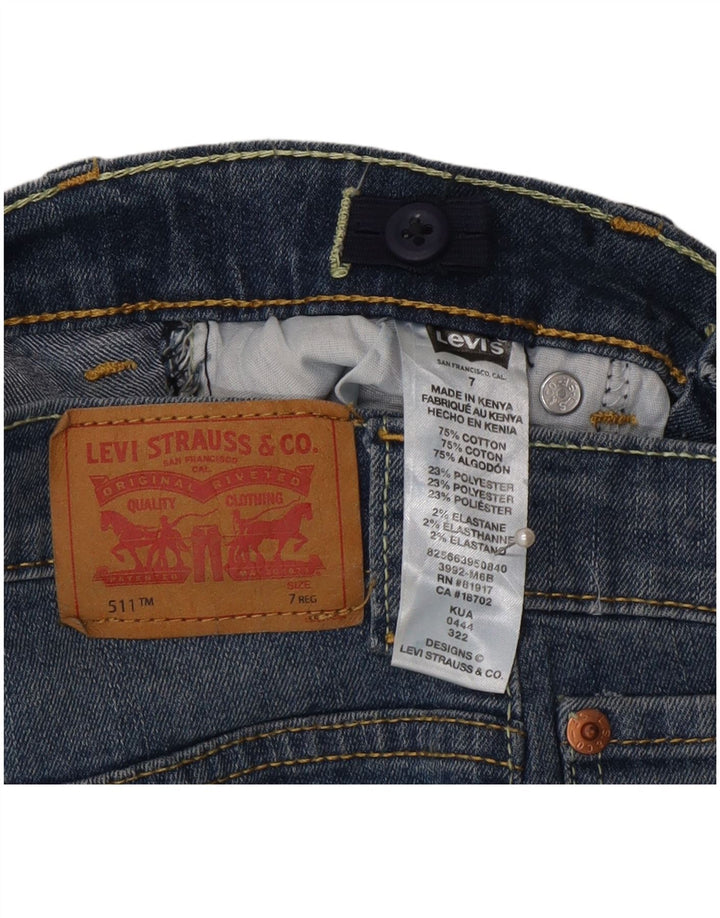 Джинсы Levi's 511 Slim для мальчиков 6–7 лет W22 L22, синий хлопок