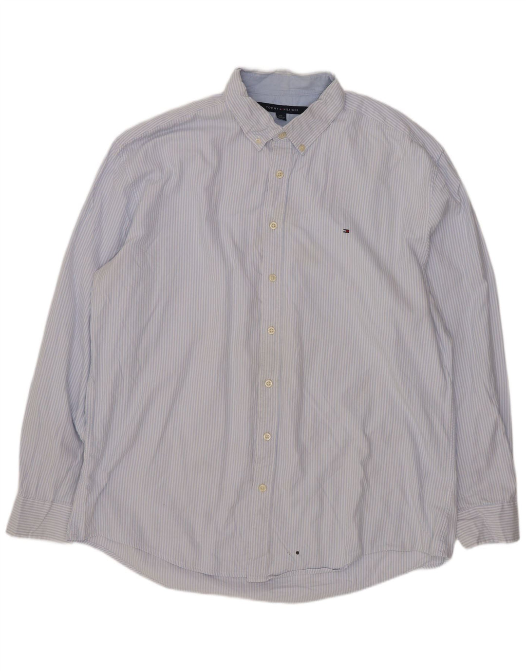 Мужская рубашка Tommy Hilfiger 2XL из хлопка в синюю полоску
