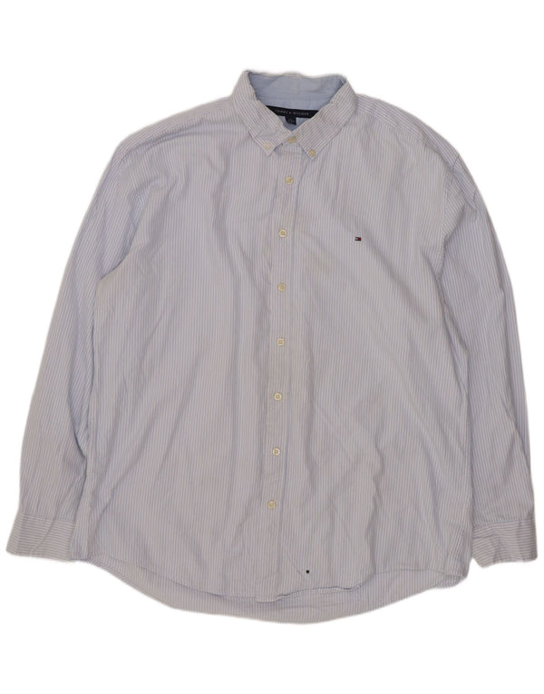 Мужская рубашка Tommy Hilfiger 2XL из хлопка в синюю полоску