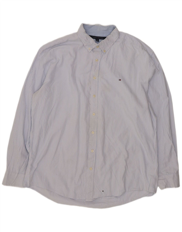 Мужская рубашка Tommy Hilfiger 2XL из хлопка в синюю полоску