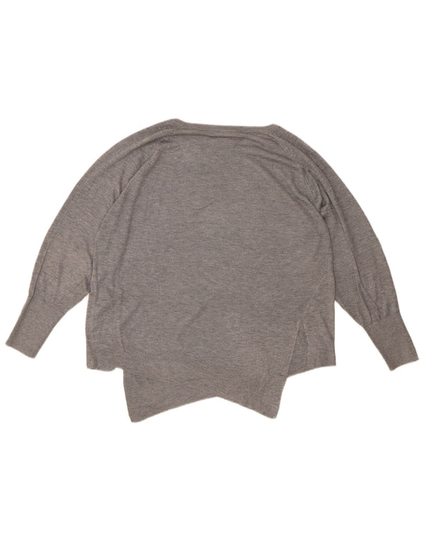 Женский джемпер свободного кроя с вырезом «лодочка» Zara UK 10, маленький серый вискоза