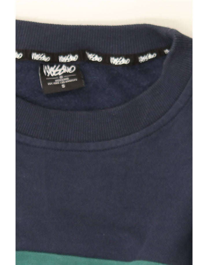 MOSSIMO Mens Sweatshirt Jumper Small Green Colourblock Cotton Vintage Mossimo and Second-Hand Mossimo from Messina Hembry 
